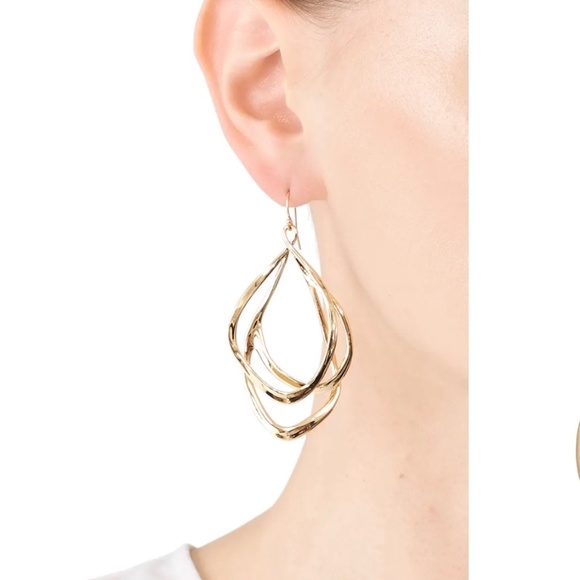 Alexis Bittar Sculptural Orbit Wire Drop Earrings - Gold Plated, Never Worn - Picture 1 of 11
